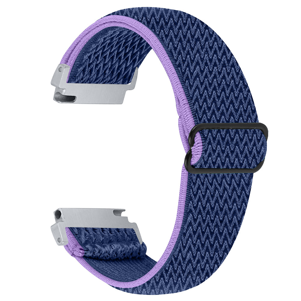 For Verizon Gizmo Watch 1 Wavy Pattern Elastic Wrist Band Woven Nylon Watch Strap - Black