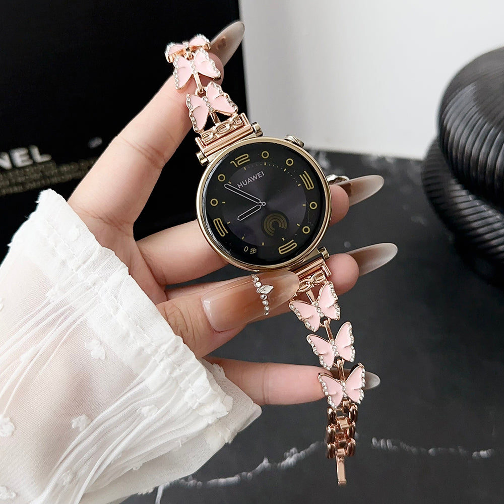 For Samsung Galaxy Watch6 Classic 43mm /  Watch6 40mm Watch Bracelet 20mm Zinc Alloy Strap - Blue+Butterfly