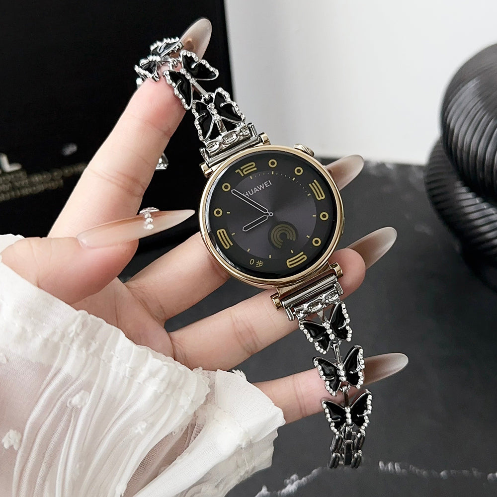 For Samsung Galaxy Watch6 Classic 43mm /  Watch6 40mm Watch Bracelet 20mm Zinc Alloy Strap - Blue+Butterfly