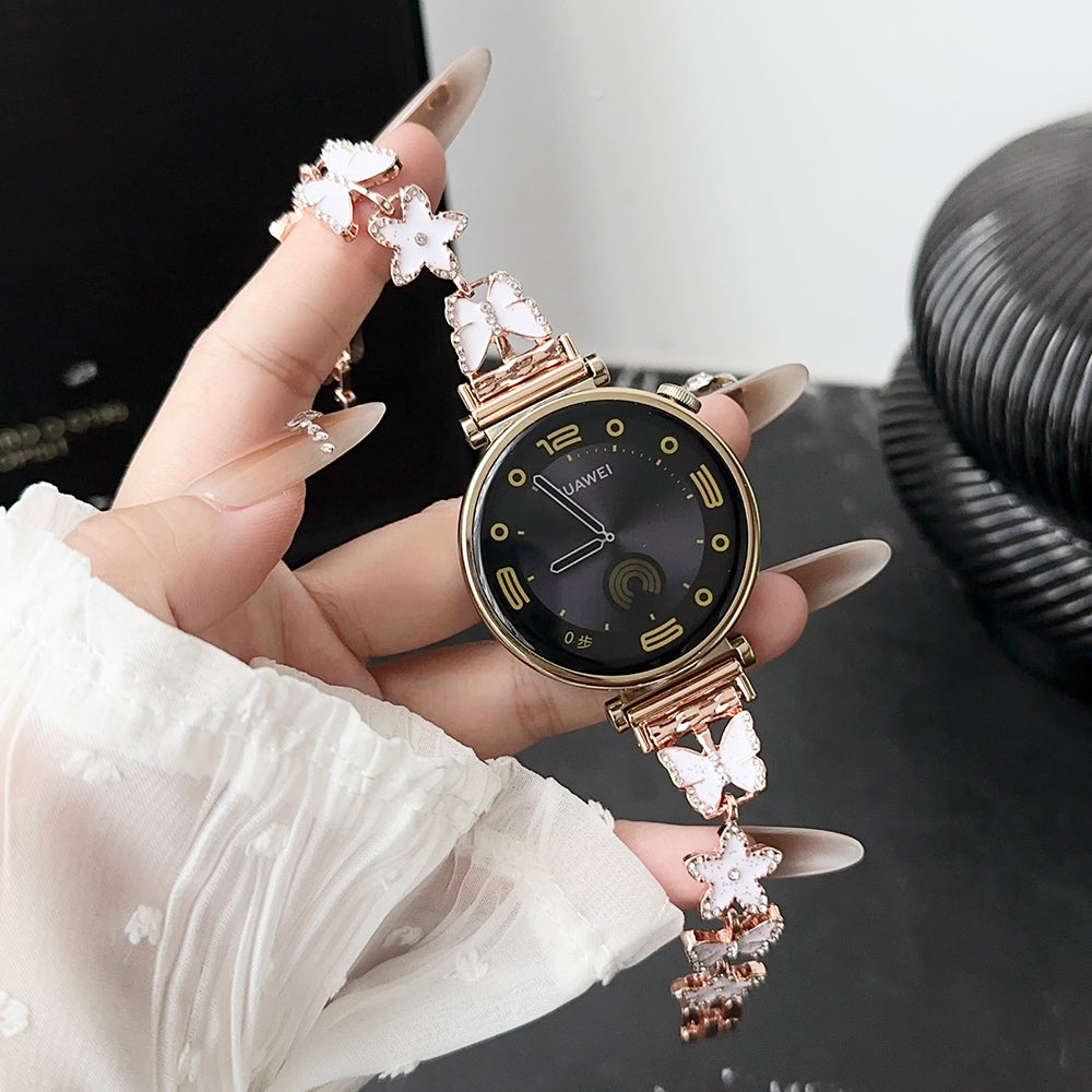 For Samsung Galaxy Watch6 Classic 43mm /  Watch6 40mm Watch Bracelet 20mm Zinc Alloy Strap - Blue+Butterfly