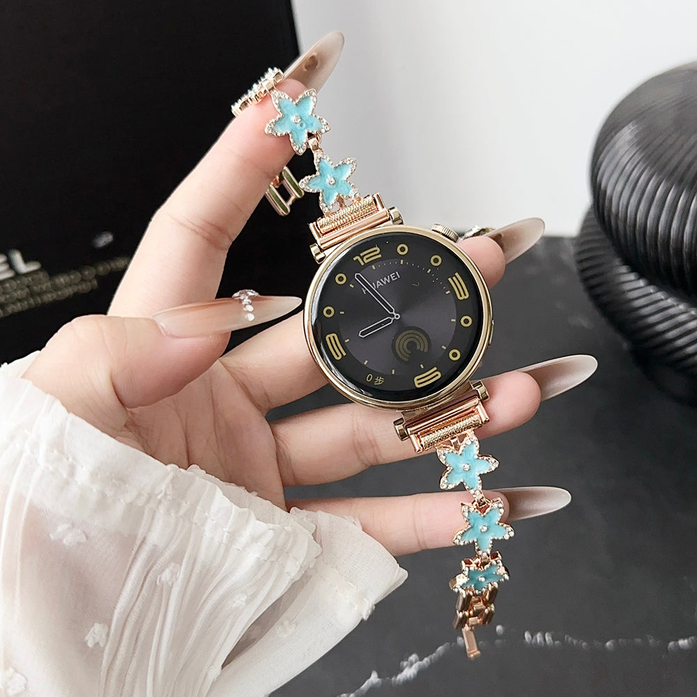 For Samsung Galaxy Watch6 Classic 43mm /  Watch6 40mm Watch Bracelet 20mm Zinc Alloy Strap - Blue+Butterfly