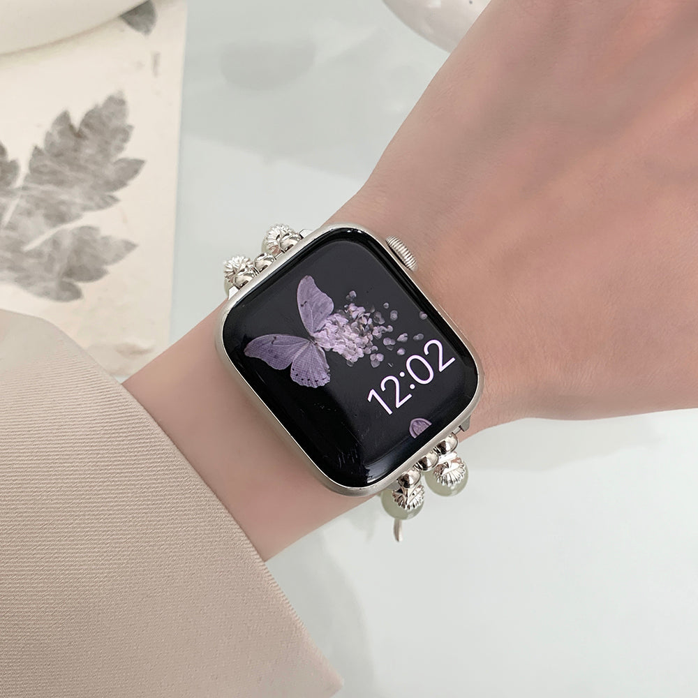 For Apple Watch Ultra 2 Ultra 49mm / 9 8 7 45mm / 6 5 4 SE (2023) SE (2022) SE 44mm / 3 2 1 42mm Beaded Band Watch Bracelet - Jade Beads