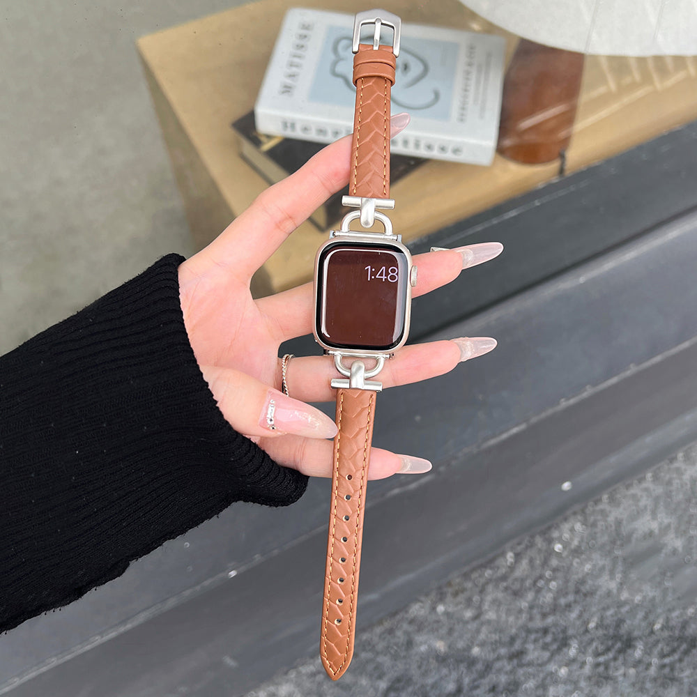For Apple Watch Ultra 2 Ultra 49mm / 9 8 7 45mm / 6 5 4 SE (2023) SE (2022) SE 44mm / 3 2 1 42mm Watchband Genuine Cow Leather Strap - Light Brown