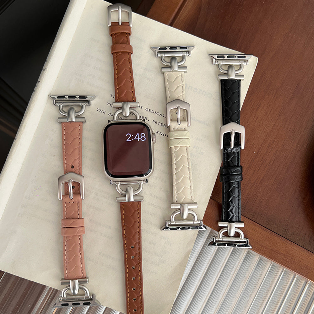For Apple Watch Ultra 2 Ultra 49mm / 9 8 7 45mm / 6 5 4 SE (2023) SE (2022) SE 44mm / 3 2 1 42mm Watchband Genuine Cow Leather Strap - Light Brown