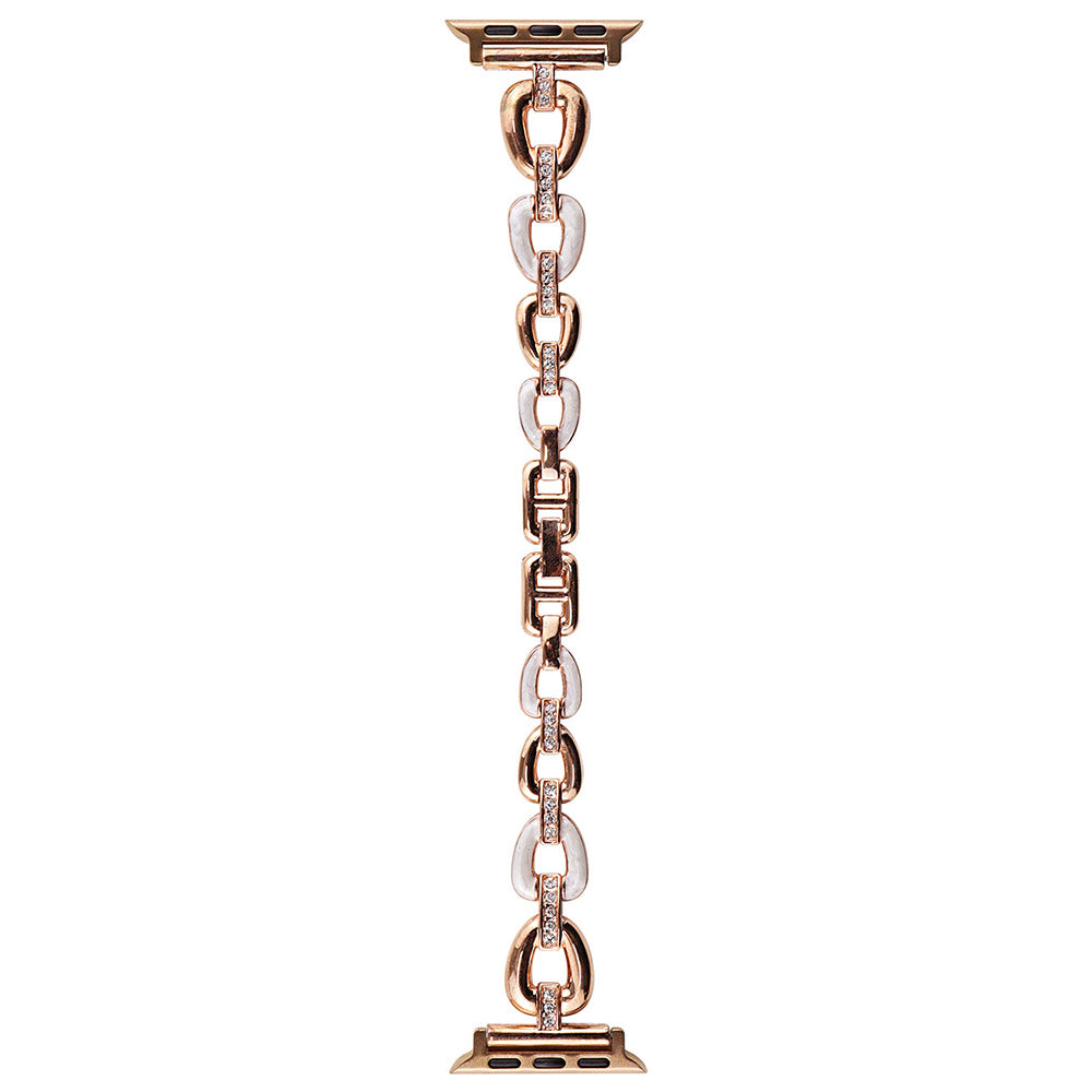 For pple Watch Ultra 2 Ultra 49mm / 9 8 7 45mm / 6 5 4 SE (2023) SE (2022) SE 44mm / 3 2 1 42mm Wristband Zinc Alloy Watch Strap - Rose Gold