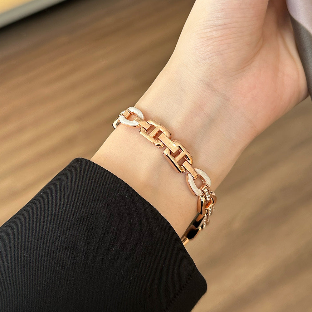 For pple Watch Ultra 2 Ultra 49mm / 9 8 7 45mm / 6 5 4 SE (2023) SE (2022) SE 44mm / 3 2 1 42mm Wristband Zinc Alloy Watch Strap - Rose Gold