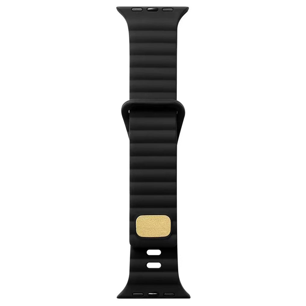 For Apple Watch Ultra 2 Ultra 49mm / 9 8 7 45mm / 6 5 4 SE (2023) SE (2022) SE 44mm / 3 2 1 42mm Silicone Watch Band with Nail Buckle - Yellow