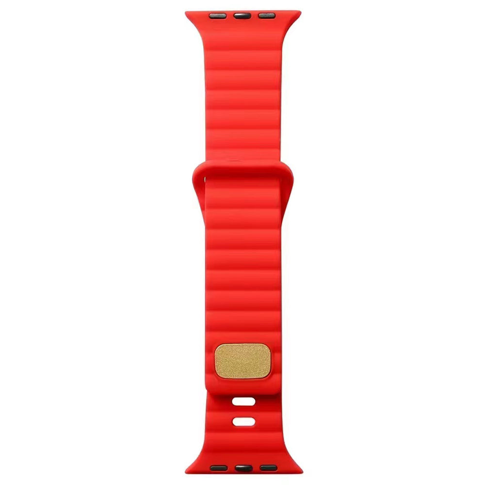 For Apple Watch Ultra 2 Ultra 49mm / 9 8 7 45mm / 6 5 4 SE (2023) SE (2022) SE 44mm / 3 2 1 42mm Silicone Watch Band with Nail Buckle - Yellow