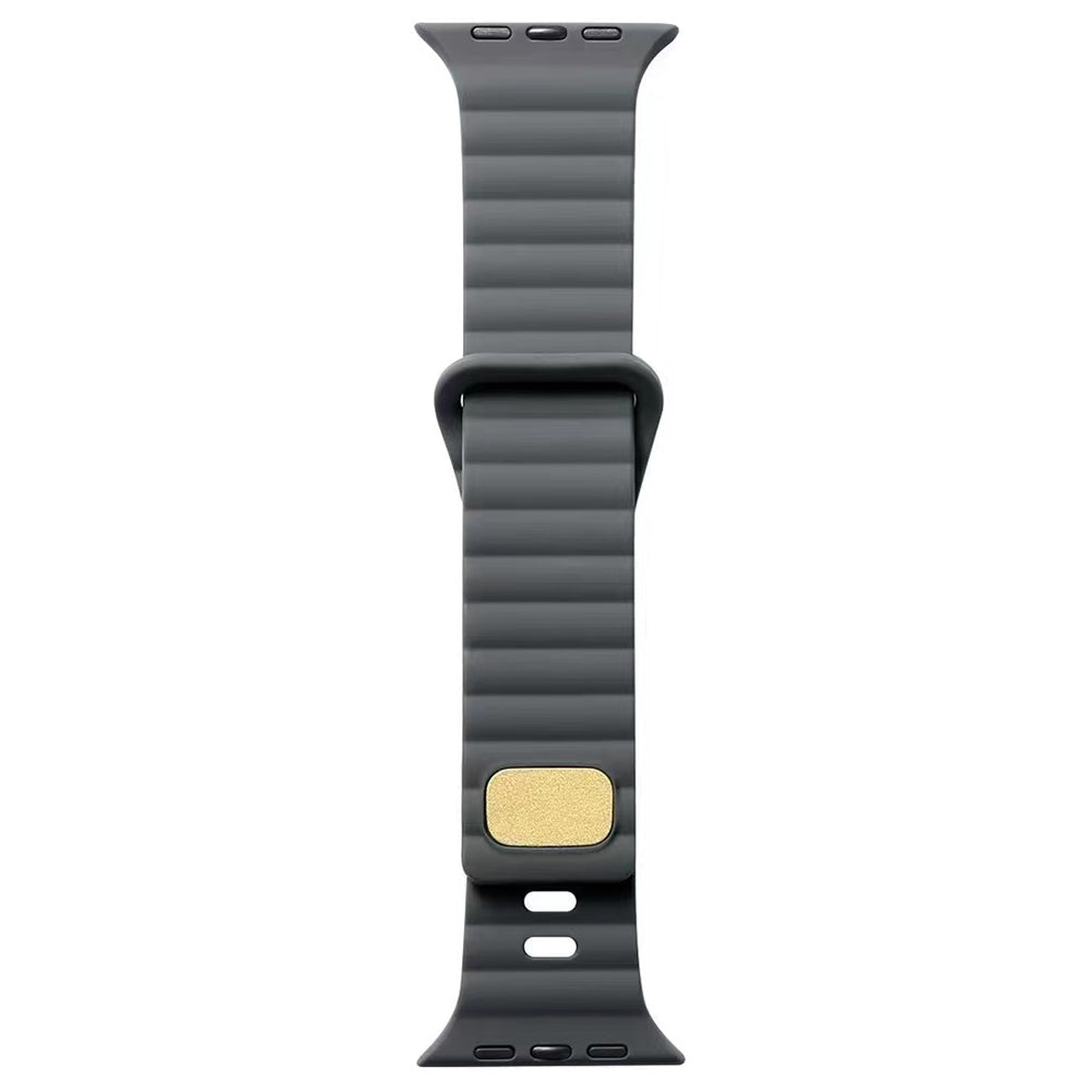 For Apple Watch Ultra 2 Ultra 49mm / 9 8 7 45mm / 6 5 4 SE (2023) SE (2022) SE 44mm / 3 2 1 42mm Silicone Watch Band with Nail Buckle - Yellow