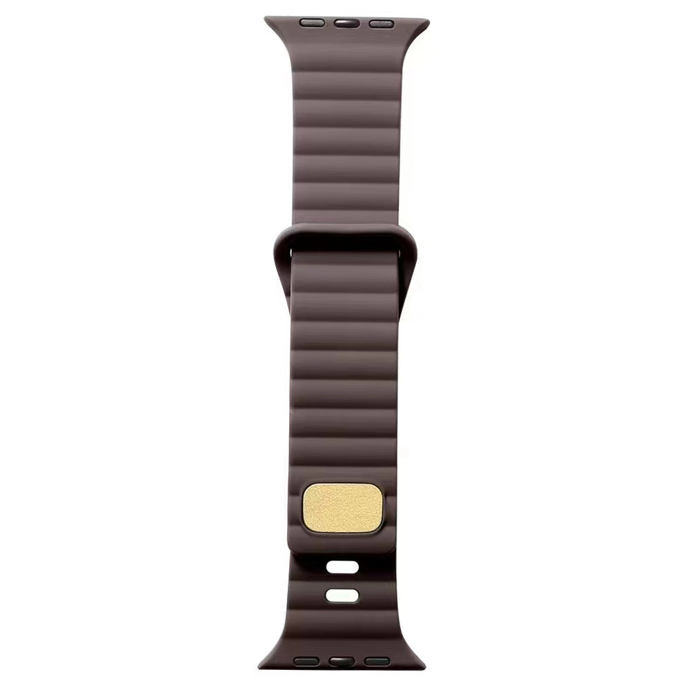 For Apple Watch Ultra 2 Ultra 49mm / 9 8 7 45mm / 6 5 4 SE (2023) SE (2022) SE 44mm / 3 2 1 42mm Silicone Watch Band with Nail Buckle - Yellow