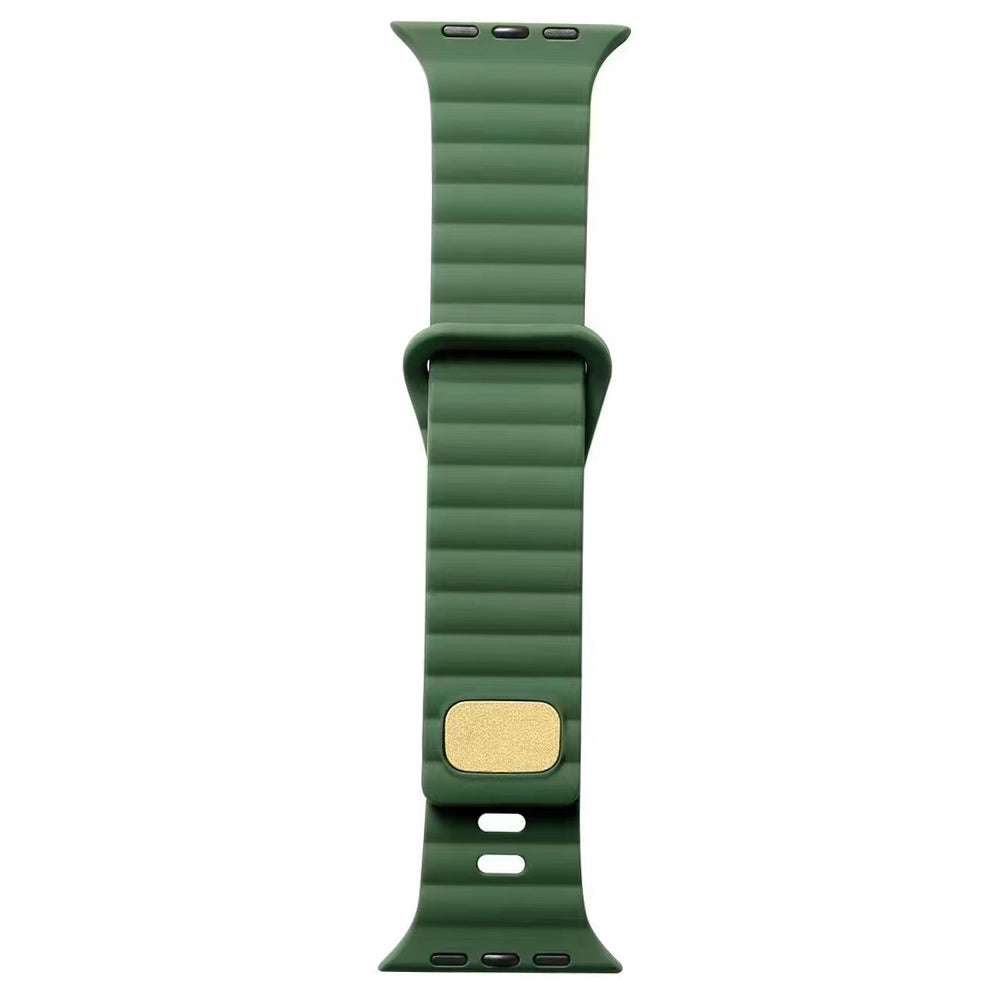 For Apple Watch Ultra 2 Ultra 49mm / 9 8 7 45mm / 6 5 4 SE (2023) SE (2022) SE 44mm / 3 2 1 42mm Silicone Watch Band with Nail Buckle - Yellow