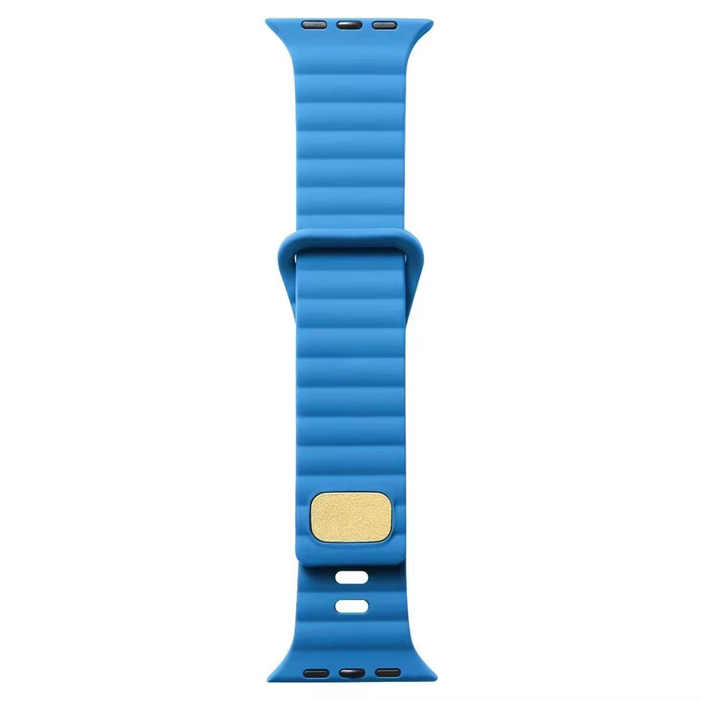 For Apple Watch Ultra 2 Ultra 49mm / 9 8 7 45mm / 6 5 4 SE (2023) SE (2022) SE 44mm / 3 2 1 42mm Silicone Watch Band with Nail Buckle - Yellow