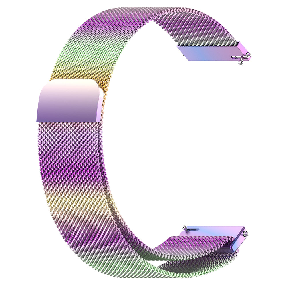 18mm Replacement Metal Watch Strap Breathable Milanese Smartwatch Wrist Band - Colorful