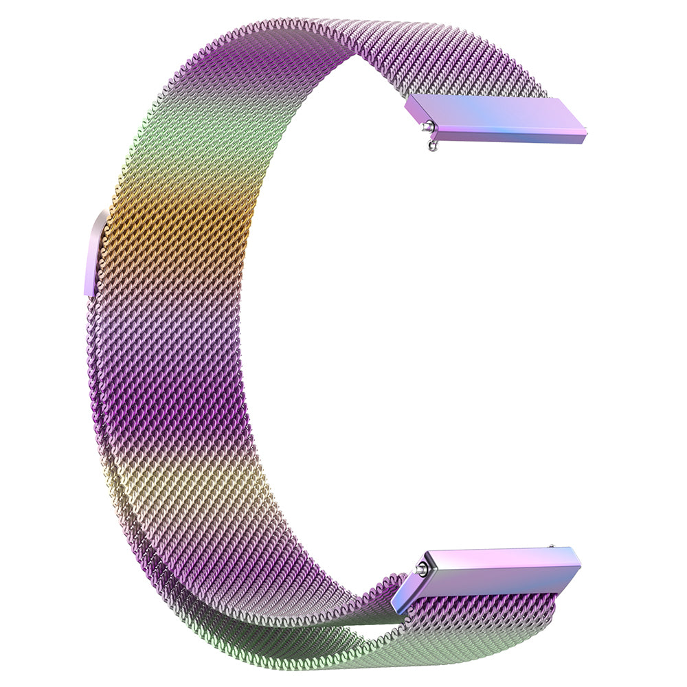 18mm Replacement Metal Watch Strap Breathable Milanese Smartwatch Wrist Band - Colorful