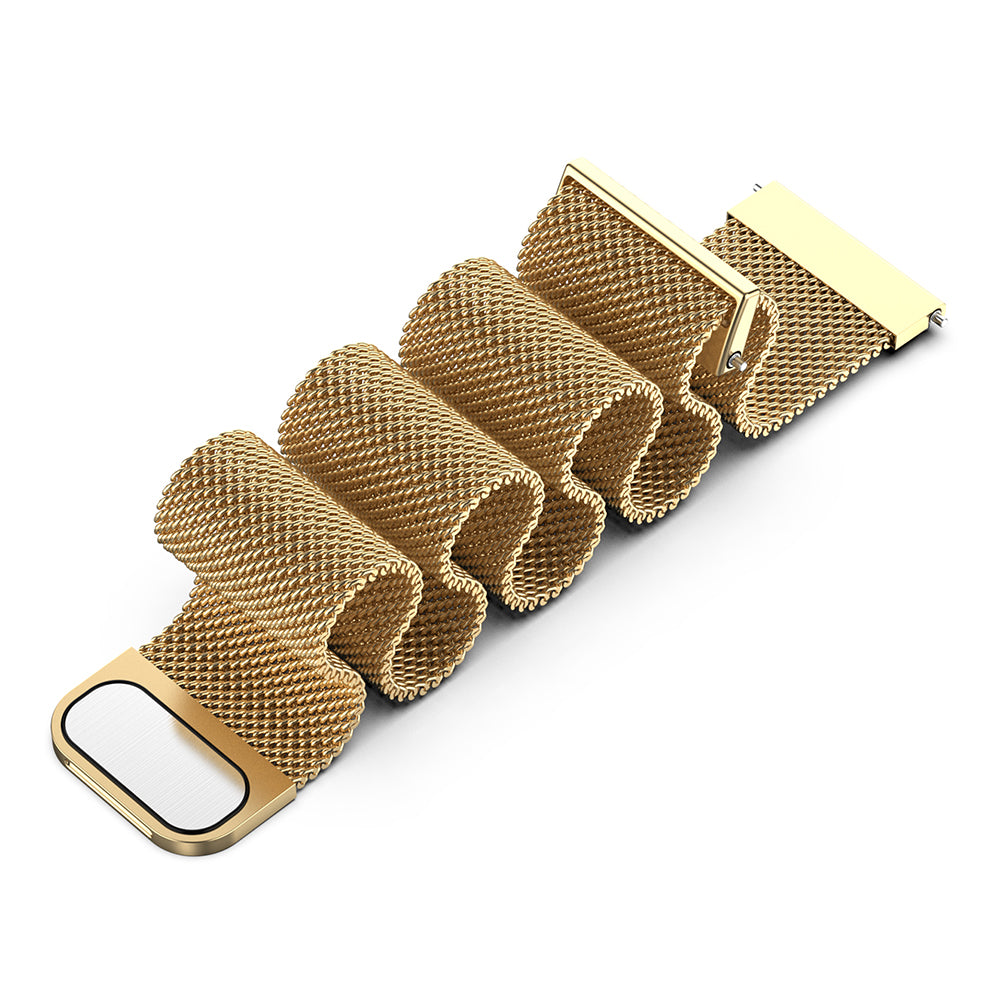18MM Metal Watch Strap Breathable Milanese Smartwatch Mesh Band Replacement - Gold