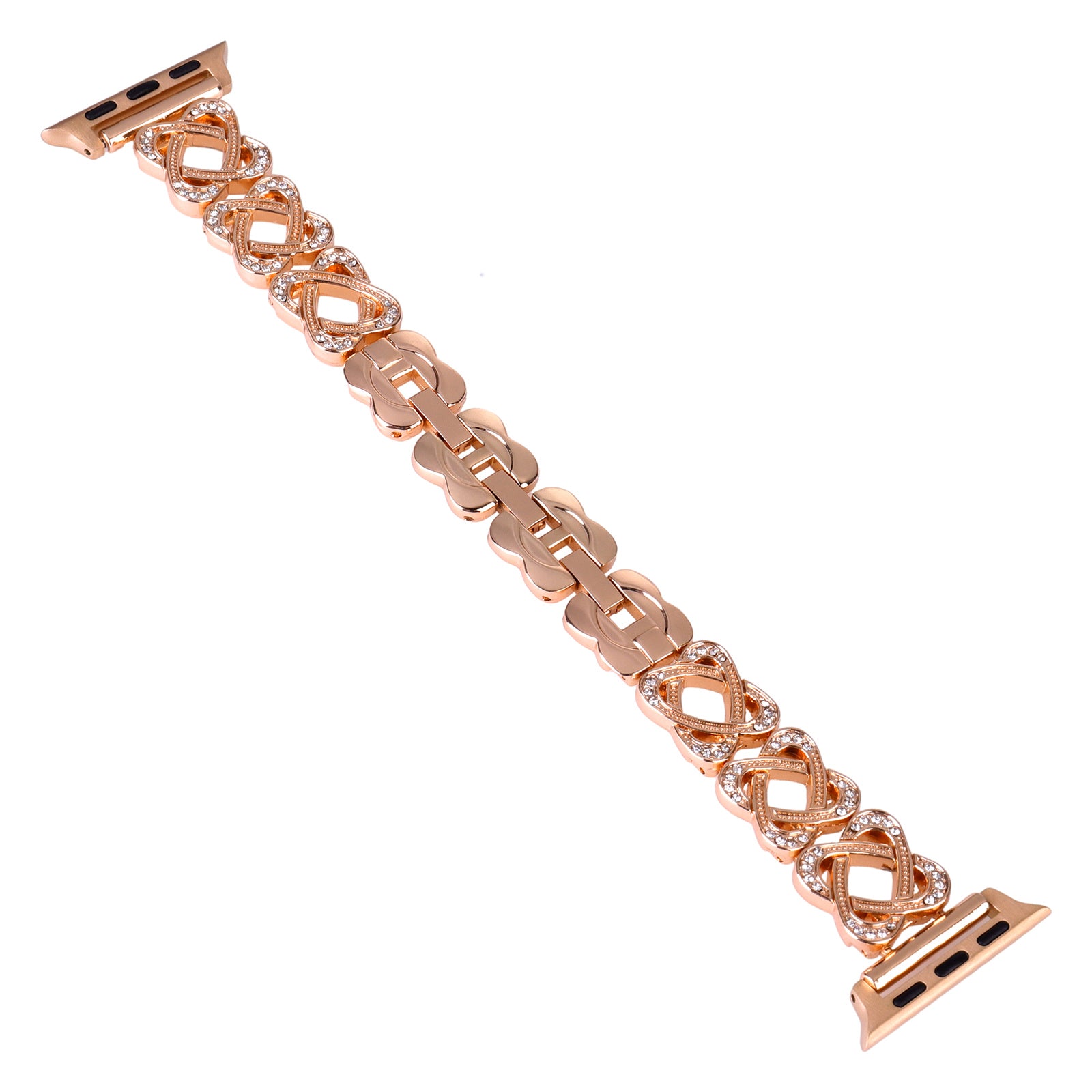 Crossed Ring Watch Strap for Apple Watch Series 9 8 7 41mm / 6 5 4 SE (2022) SE (2023) SE 40mm / 3 2 1 38mm Zinc Alloy Wrist Band - Rose Gold