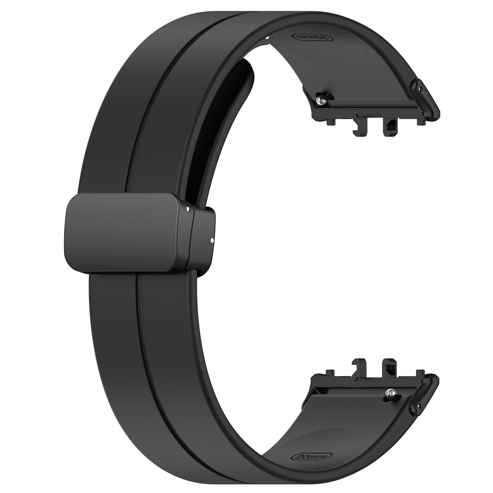 For Samsung Galaxy Fit3 SM-R390 Silicone Strap Replacement Wrist Band with Folding Buckle - Black