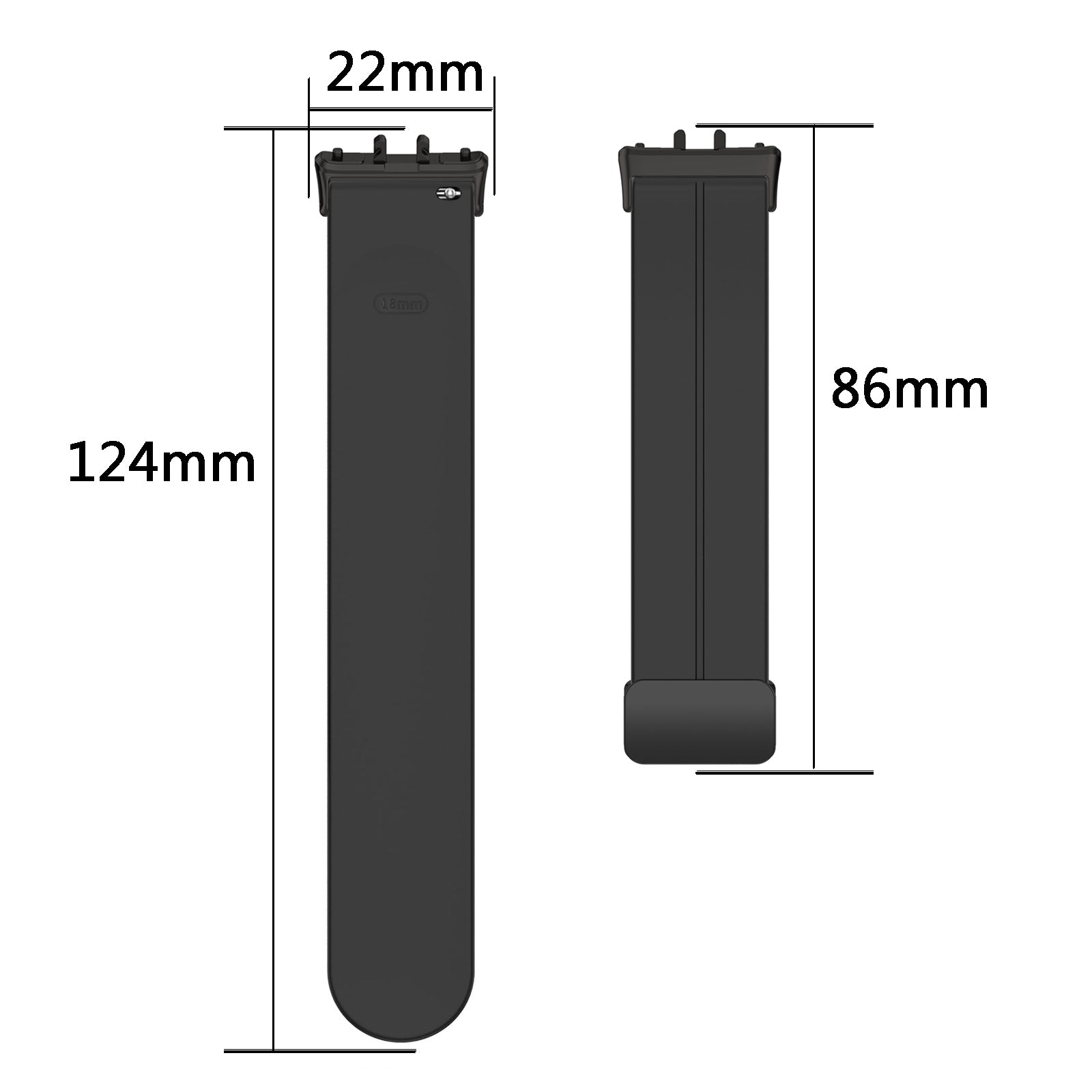 For Samsung Galaxy Fit3 SM-R390 Silicone Strap Replacement Wrist Band with Folding Buckle - Black