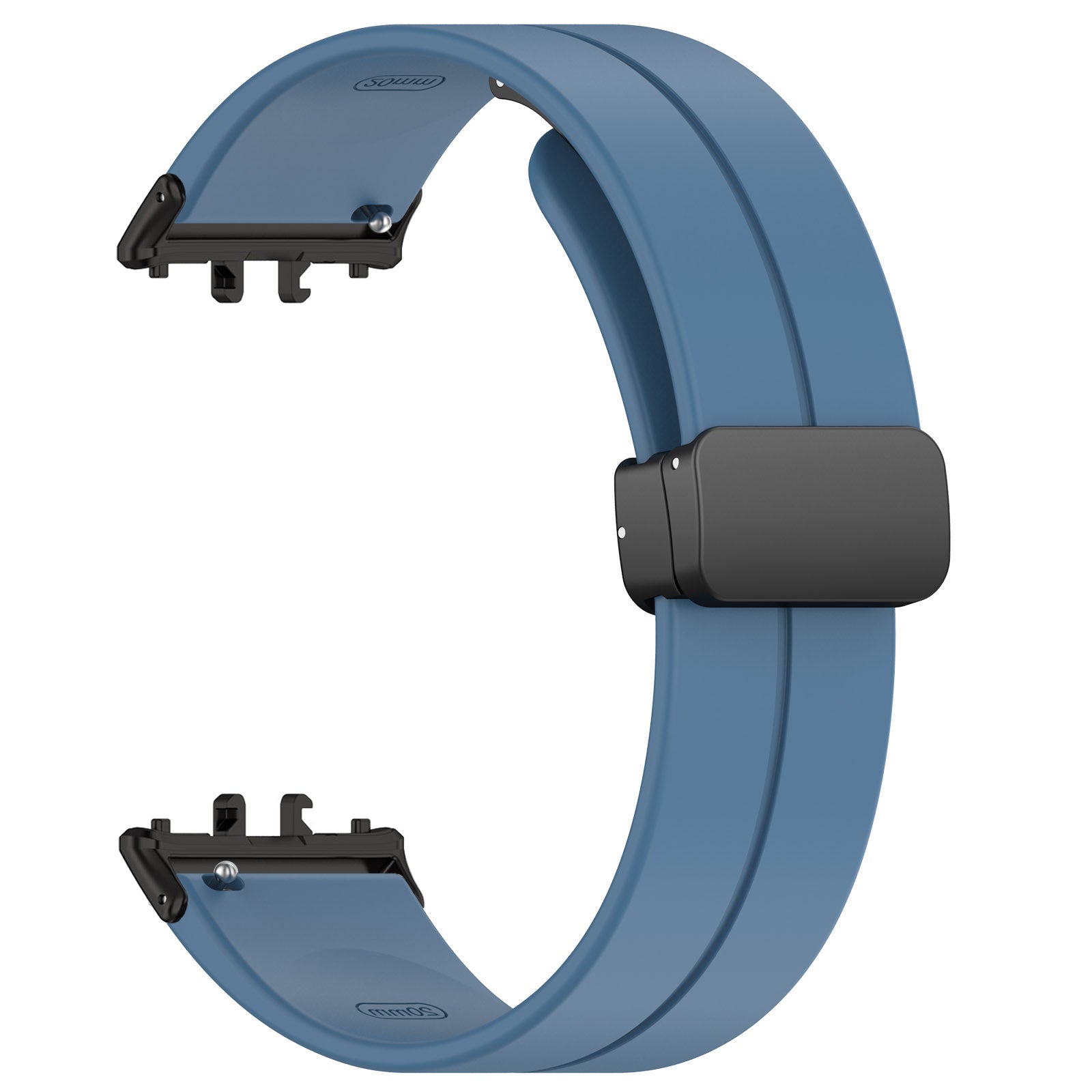 For Samsung Galaxy Fit3 SM-R390 Silicone Strap Replacement Wrist Band with Folding Buckle - Black