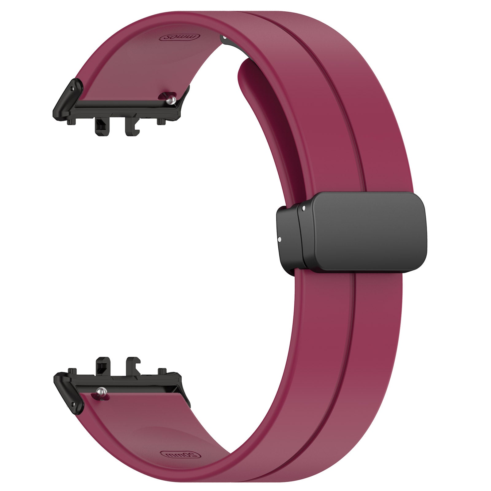 For Samsung Galaxy Fit3 SM-R390 Silicone Strap Replacement Wrist Band with Folding Buckle - Black