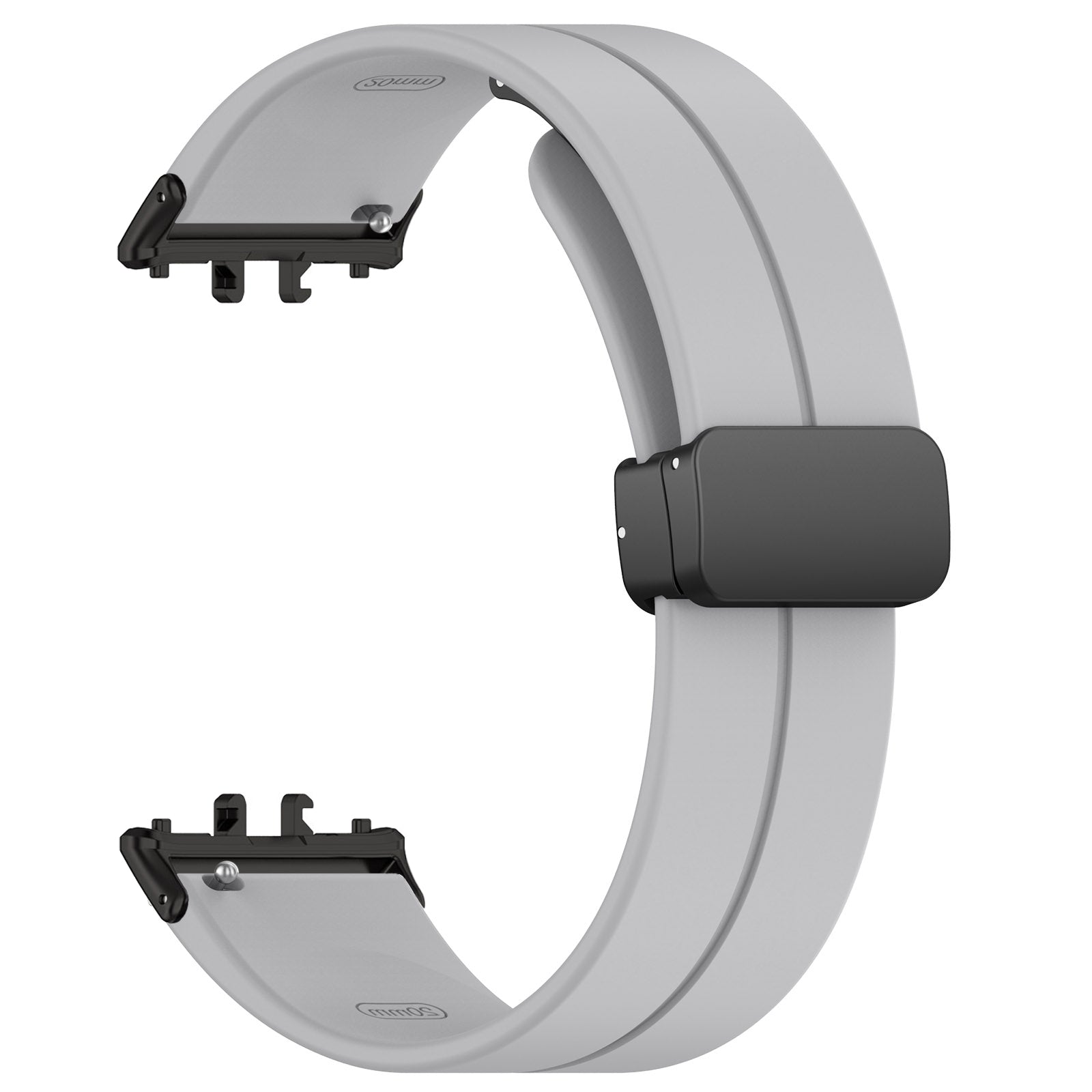 For Samsung Galaxy Fit3 SM-R390 Silicone Strap Replacement Wrist Band with Folding Buckle - Black