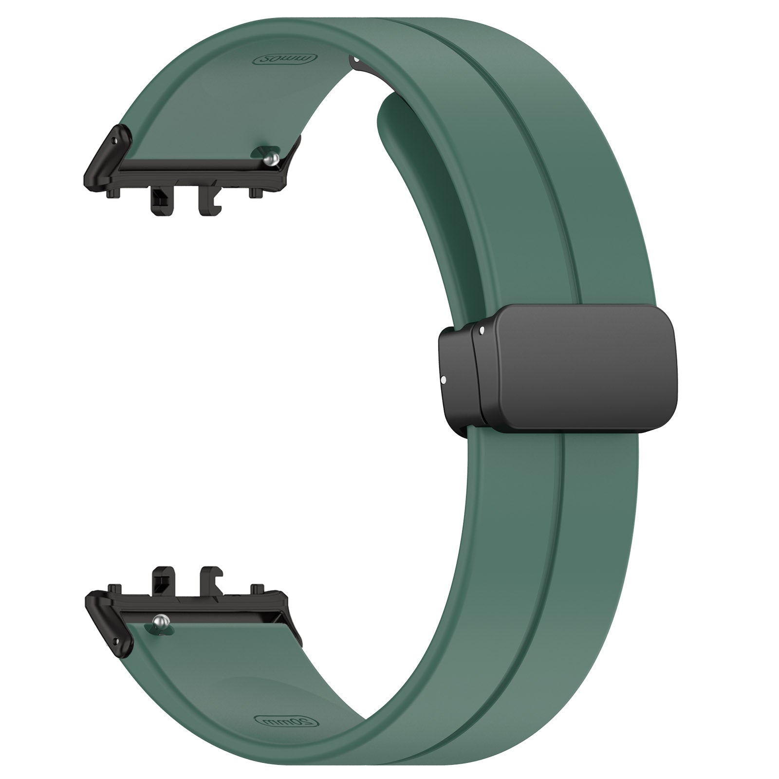 For Samsung Galaxy Fit3 SM-R390 Silicone Strap Replacement Wrist Band with Folding Buckle - Black