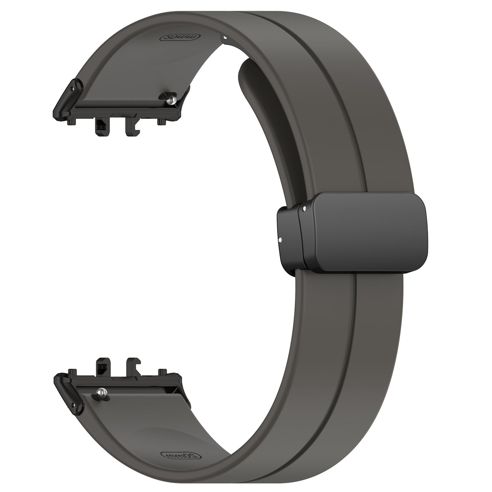 For Samsung Galaxy Fit3 SM-R390 Silicone Strap Replacement Wrist Band with Folding Buckle - Black