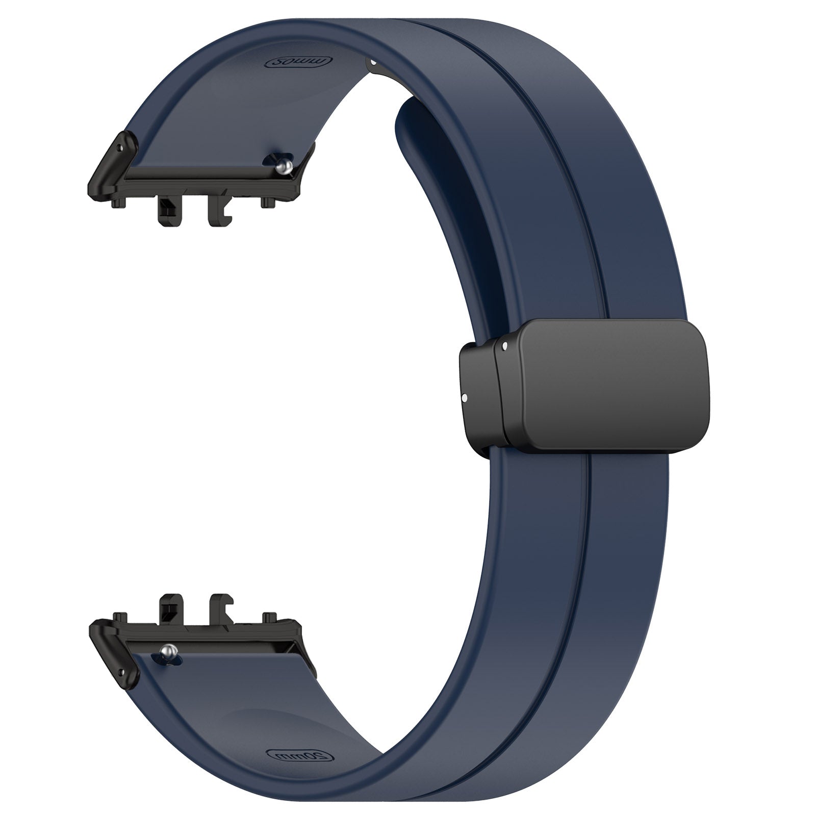 For Samsung Galaxy Fit3 SM-R390 Silicone Strap Replacement Wrist Band with Folding Buckle - Black