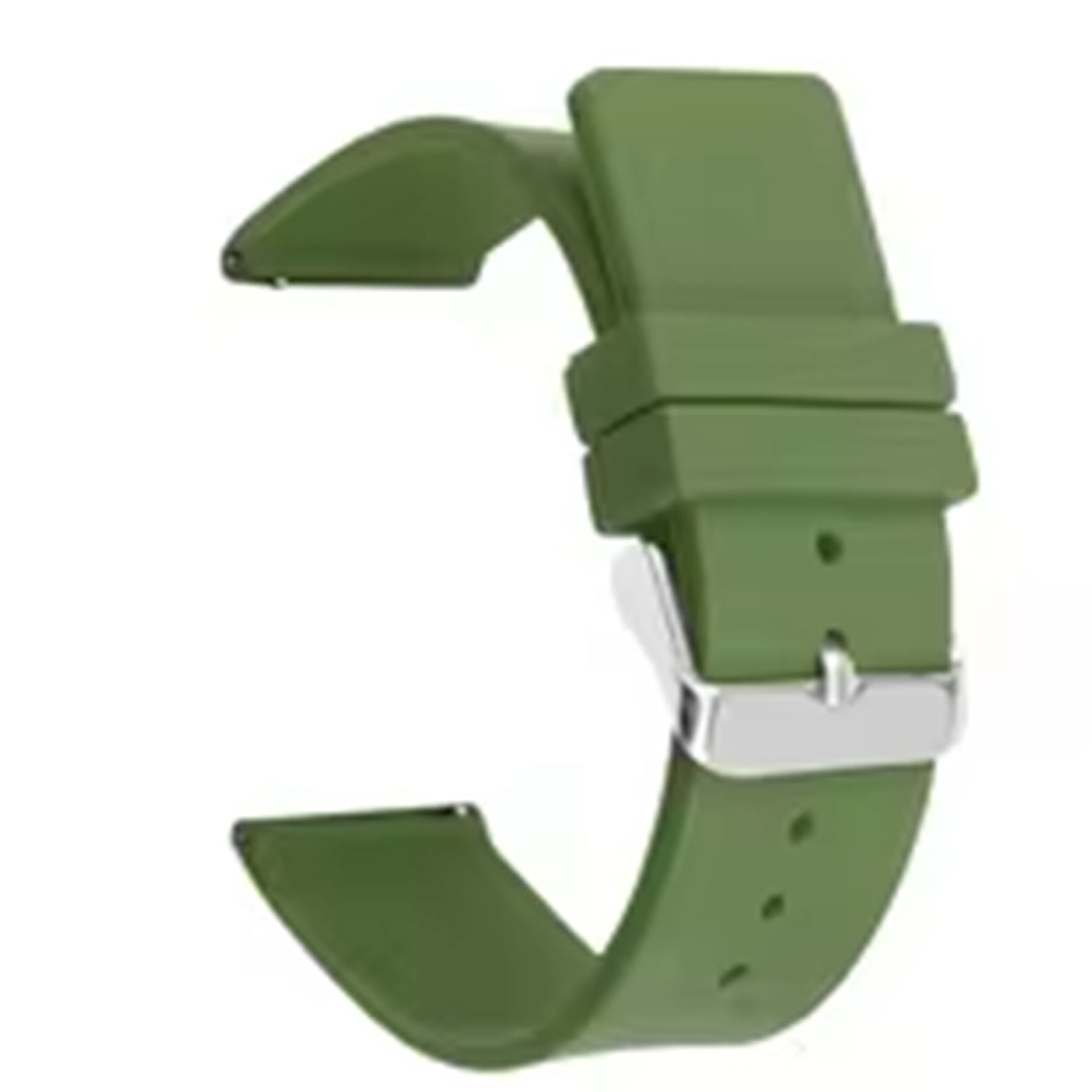 18mm Universal Replacement Watch Strap Sporty Silicone Wrist Band with Silver Buckle - Dark Blue