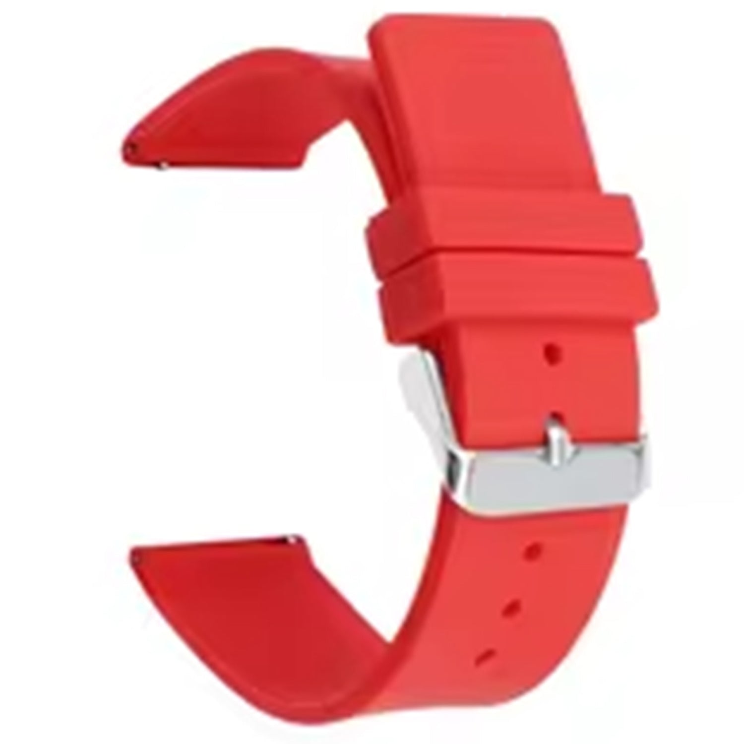 18mm Universal Replacement Watch Strap Sporty Silicone Wrist Band with Silver Buckle - Dark Blue