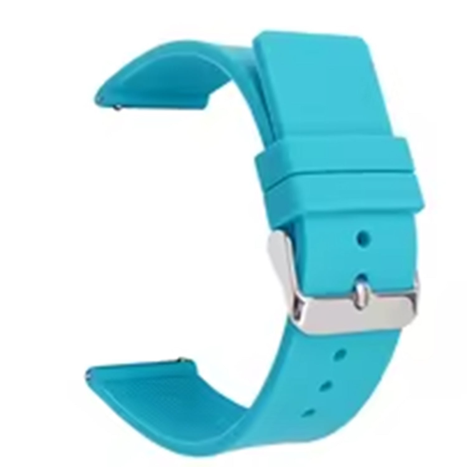 20mm Universal Silicone Watch Strap Sporty Replacement Wrist Band with Silver Buckle - Dark Blue