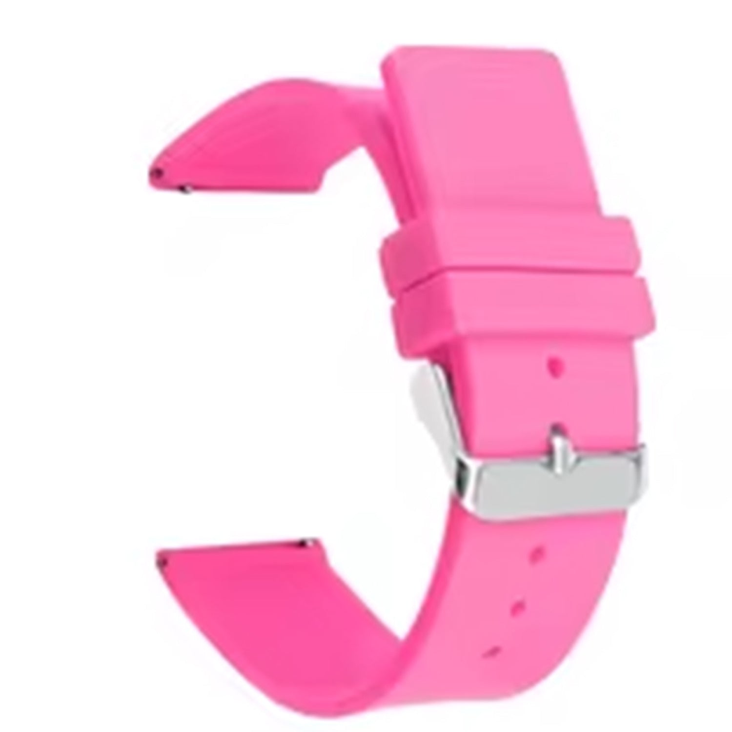 20mm Universal Silicone Watch Strap Sporty Replacement Wrist Band with Silver Buckle - Dark Blue
