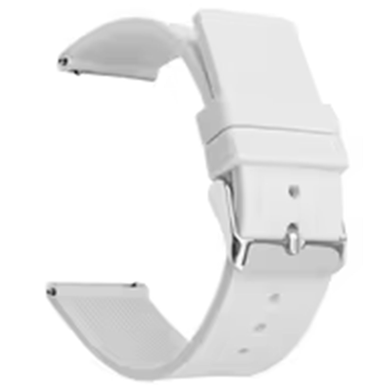 20mm Universal Silicone Watch Strap Sporty Replacement Wrist Band with Silver Buckle - Dark Blue