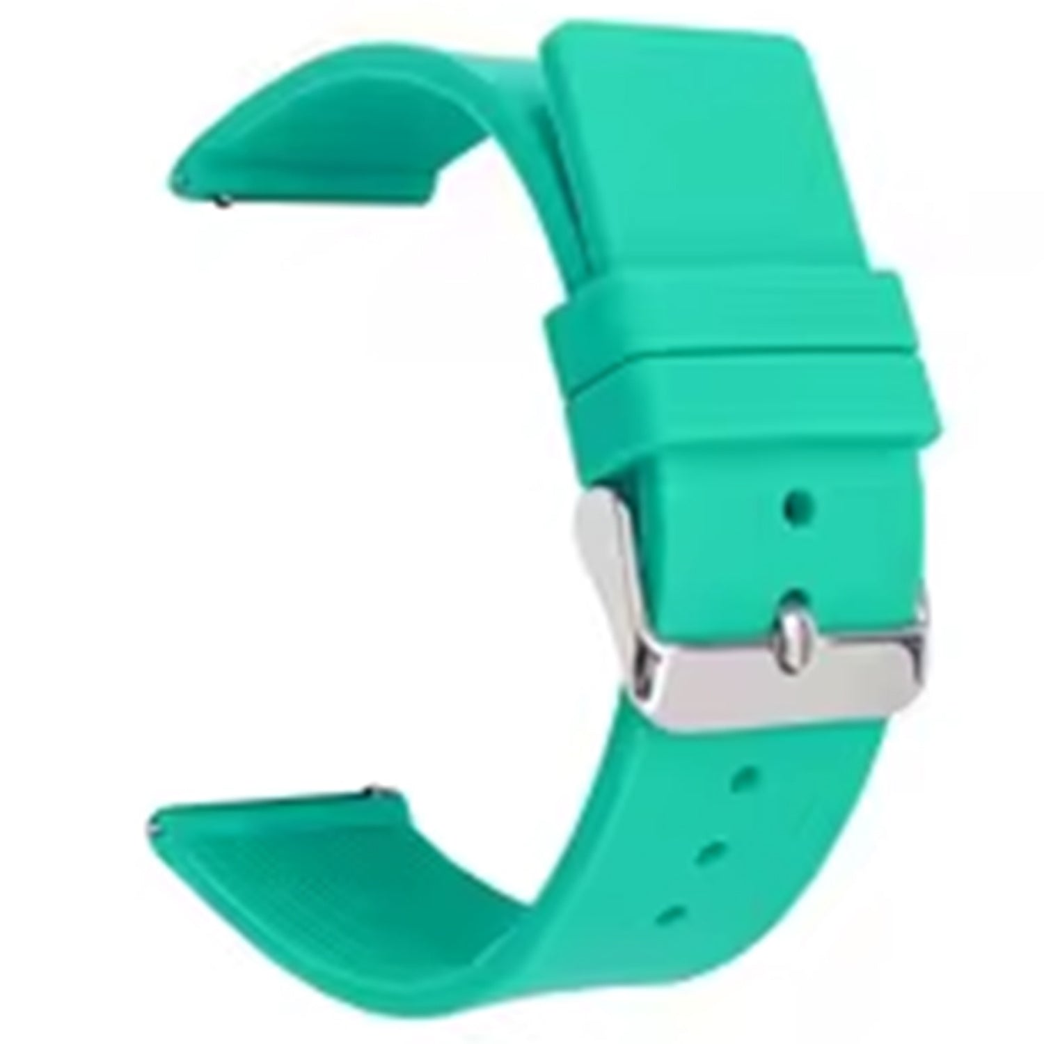 20mm Universal Silicone Watch Strap Sporty Replacement Wrist Band with Silver Buckle - Dark Blue