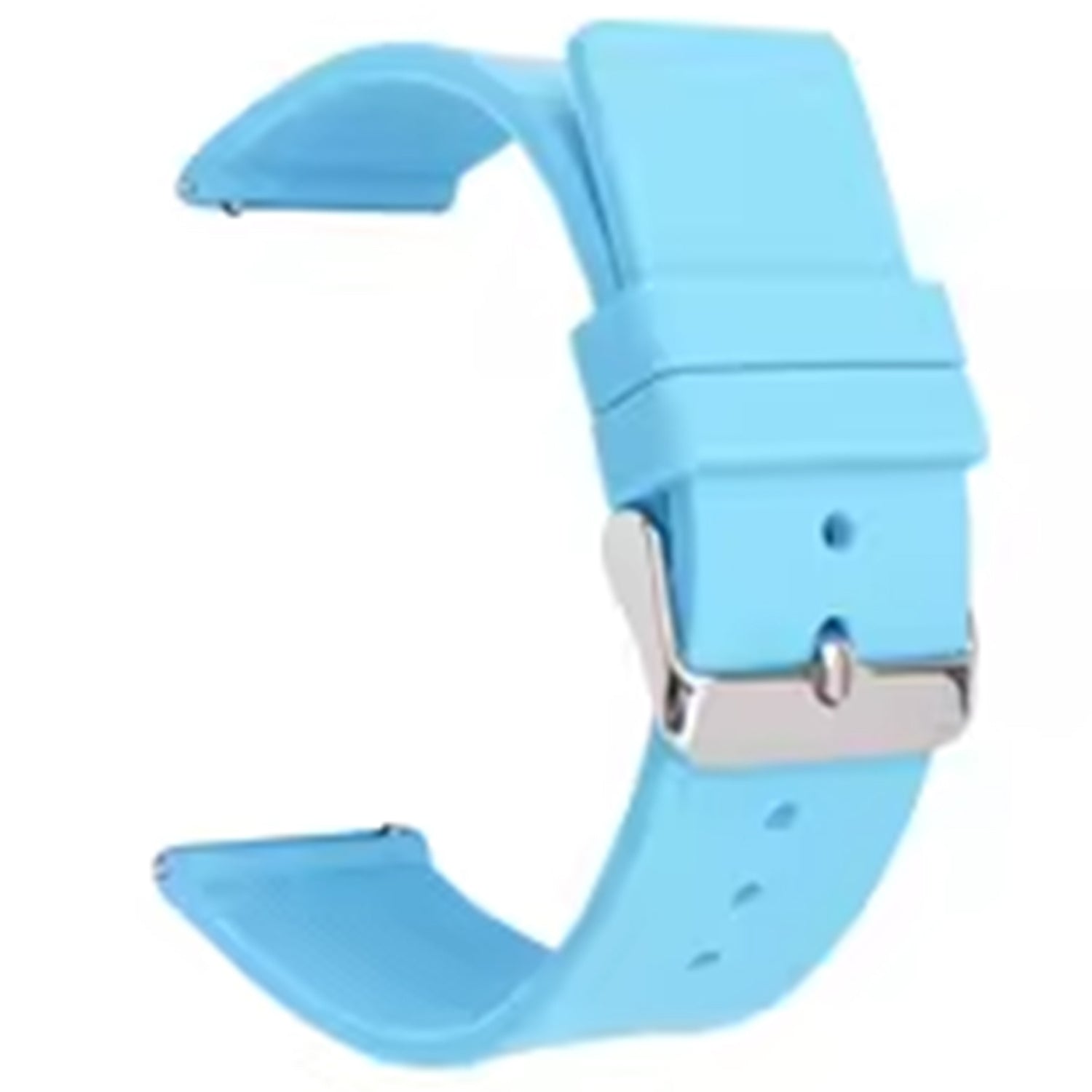 20mm Universal Silicone Watch Strap Sporty Replacement Wrist Band with Silver Buckle - Dark Blue