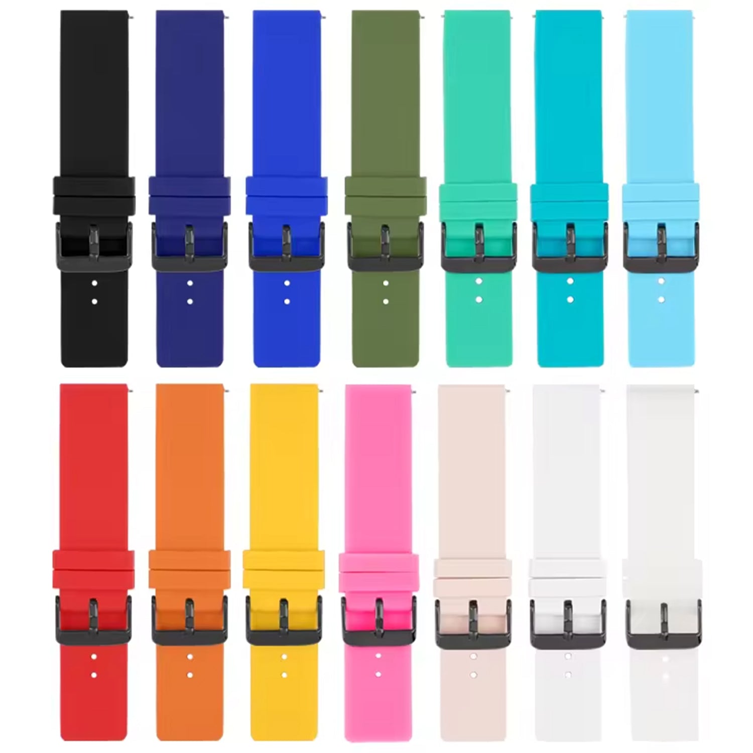 For Garmin Venu 3S / Venu 2S / Mi Watch Strap Replacement 18mm Sports Style Silicone Watchband with Black Buck - Dark Blue