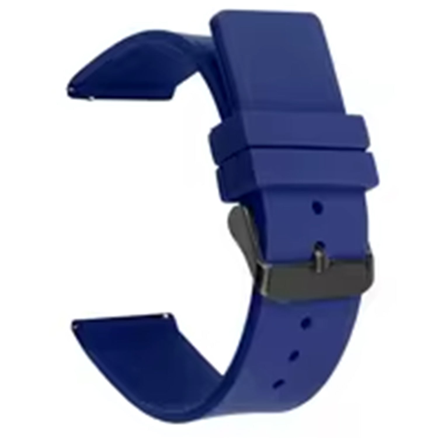 For Samsung Galaxy Watch6 Classic 47mm / Watch4 40mm / GarminActive 20mm Watchband with Black Buckle Silicone Strap - Dark Blue