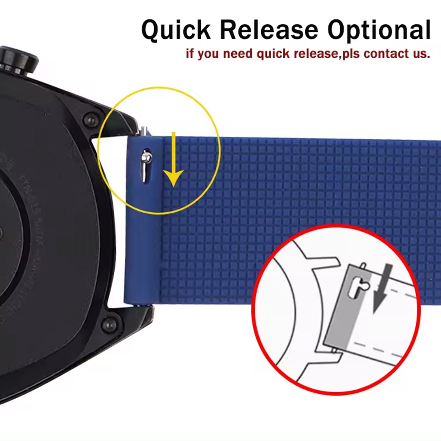 For Samsung Galaxy Watch6 Classic 47mm / Watch4 40mm / GarminActive 20mm Watchband with Black Buckle Silicone Strap - Dark Blue