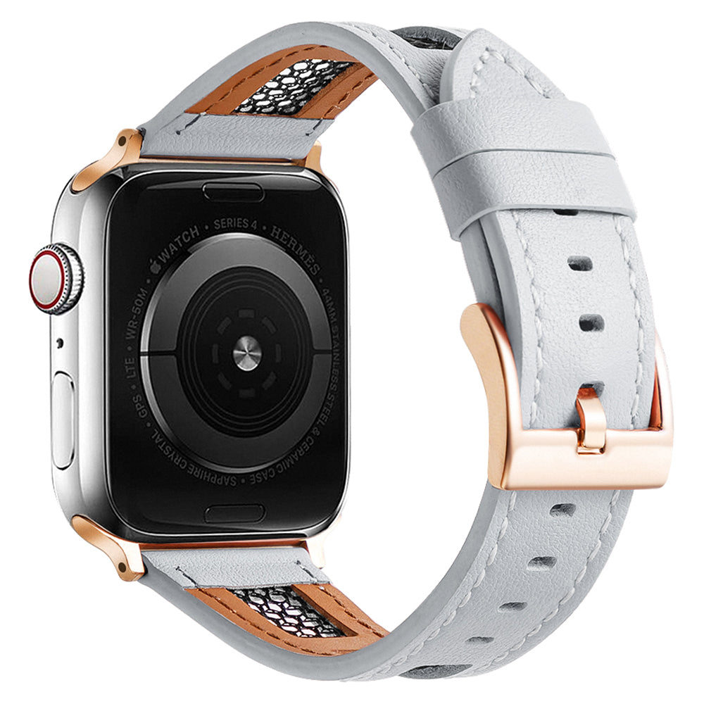 For Apple Watch Ultra 2 Ultra 49mm / Series 9 8 7 45mm / 6 5 4 SE (2022) SE (2023) SE 44mm / 3 2 1 42mm Genuine Cow Leather Band - Dark Brown