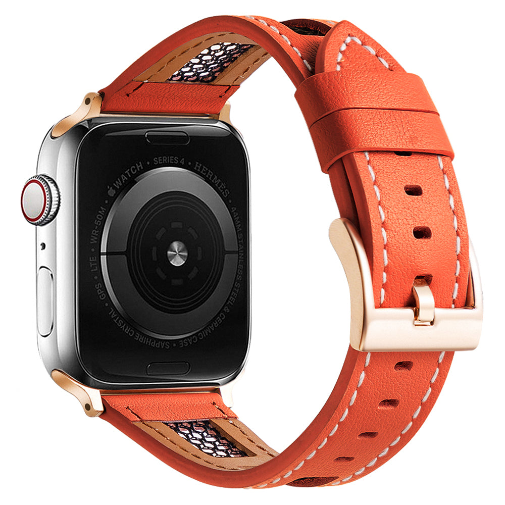 For Apple Watch Ultra 2 Ultra 49mm / Series 9 8 7 45mm / 6 5 4 SE (2022) SE (2023) SE 44mm / 3 2 1 42mm Genuine Cow Leather Band - Dark Brown