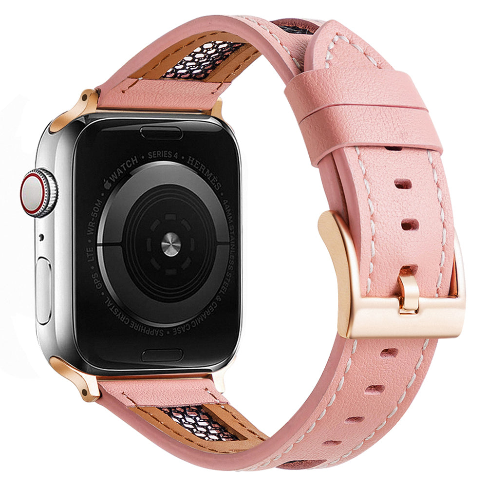 For Apple Watch Ultra 2 Ultra 49mm / Series 9 8 7 45mm / 6 5 4 SE (2022) SE (2023) SE 44mm / 3 2 1 42mm Genuine Cow Leather Band - Dark Brown