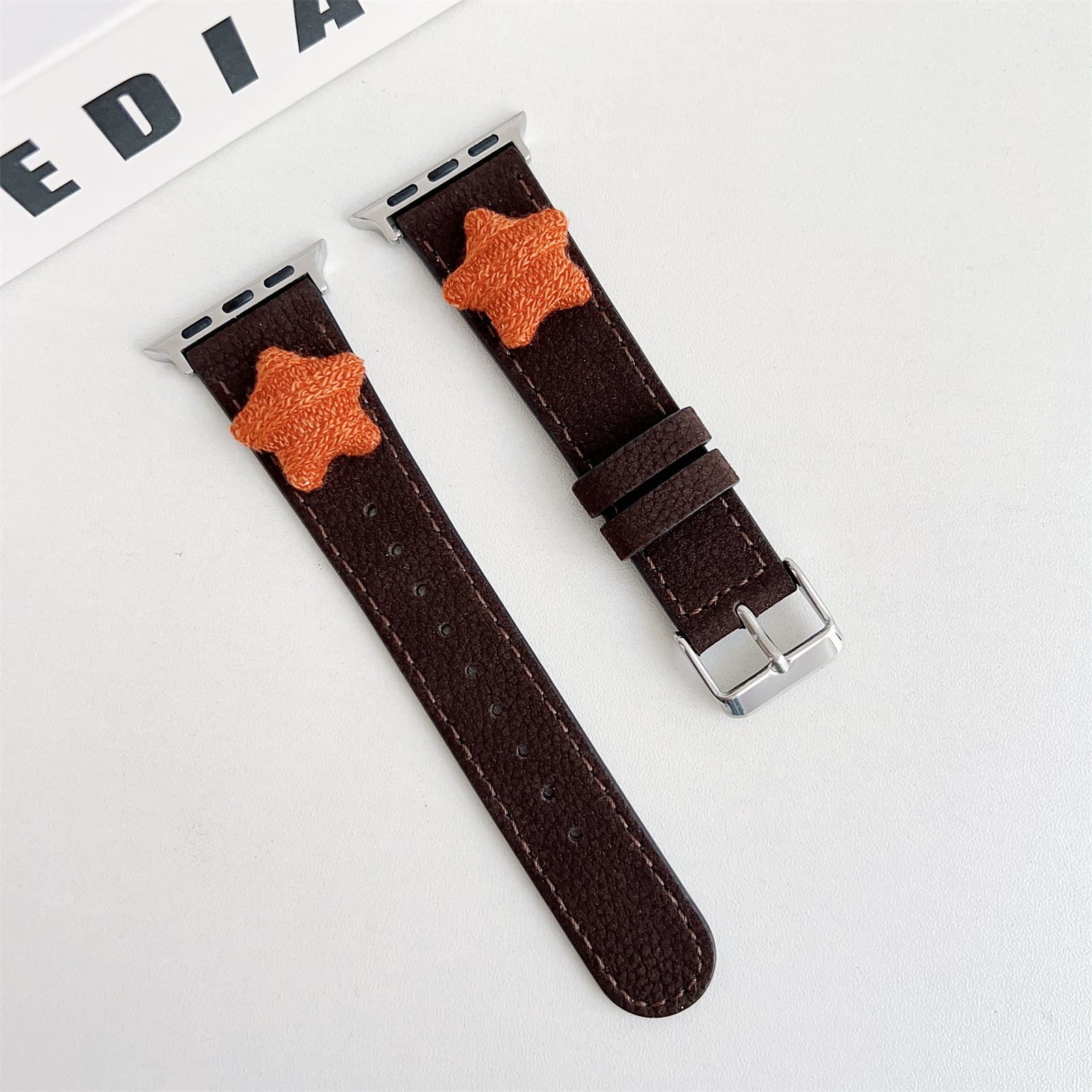For Apple Watch Ultra 2 Ultra 49mm / Series 9 8 7 45mm / 6 5 4 SE (2022) SE (2023) SE 44mm / 3 2 1 42mm Strap Genuine Cow Leather Band - Black