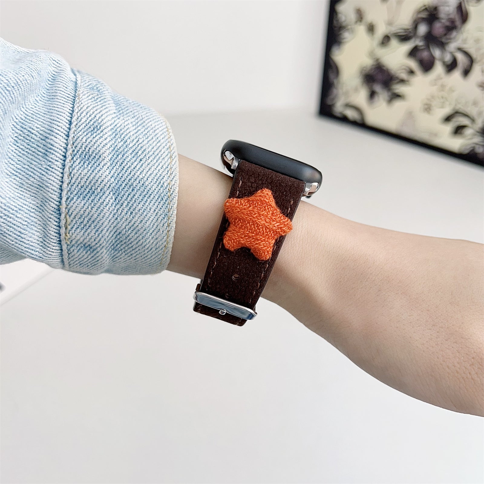 For Apple Watch Ultra 2 Ultra 49mm / Series 9 8 7 45mm / 6 5 4 SE (2022) SE (2023) SE 44mm / 3 2 1 42mm Strap Genuine Cow Leather Band - Black