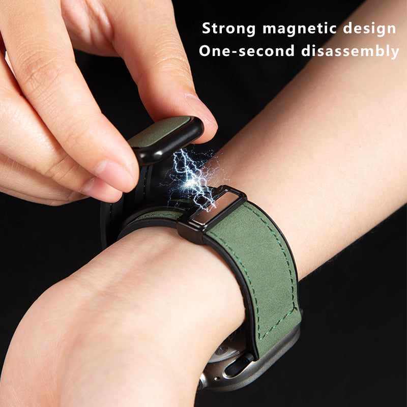 For Apple Watch Ultra 2 Ultra 49mm / Series 9 8 7 45mm / 6 5 4 SE (2022) SE (2023) SE 44mm / 3 2 1 42mm PU+Silicone Watch Strap - Green