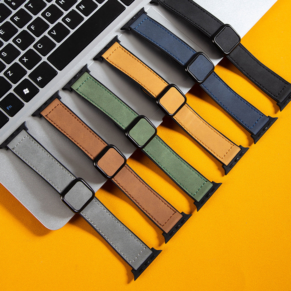 For Apple Watch Ultra 2 Ultra 49mm / Series 9 8 7 45mm / 6 5 4 SE (2022) SE (2023) SE 44mm / 3 2 1 42mm PU+Silicone Watch Strap - Green