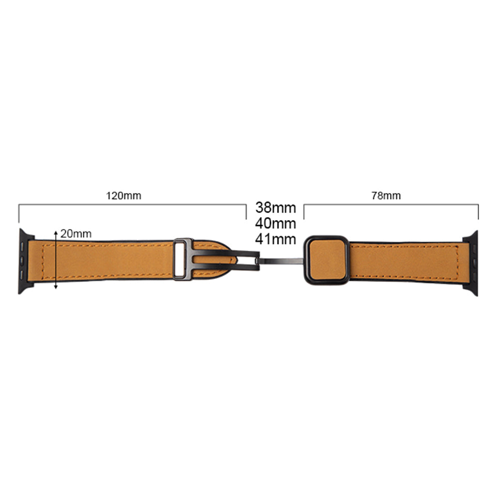For Apple Watch Series 9 8 7 41mm  /  6 5 4 SE (2022) SE (2023) SE 40mm  /  3 2 1 38mm Wrist Watch Band Leather Coated Silicone Strap - Green