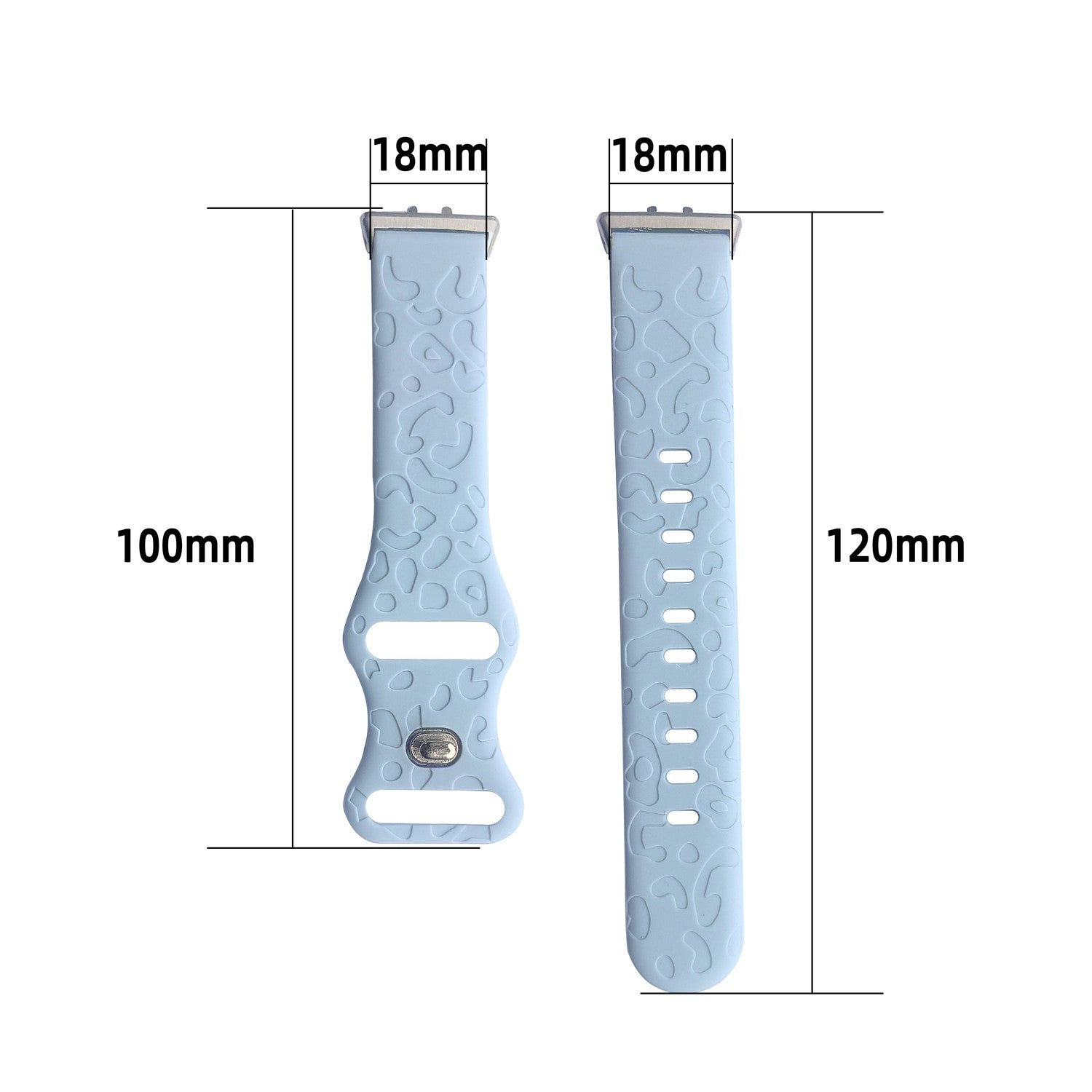 For Samsung Galaxy Fit Silicone Watchband Leopard Printed Replacement Watch Strap - Black