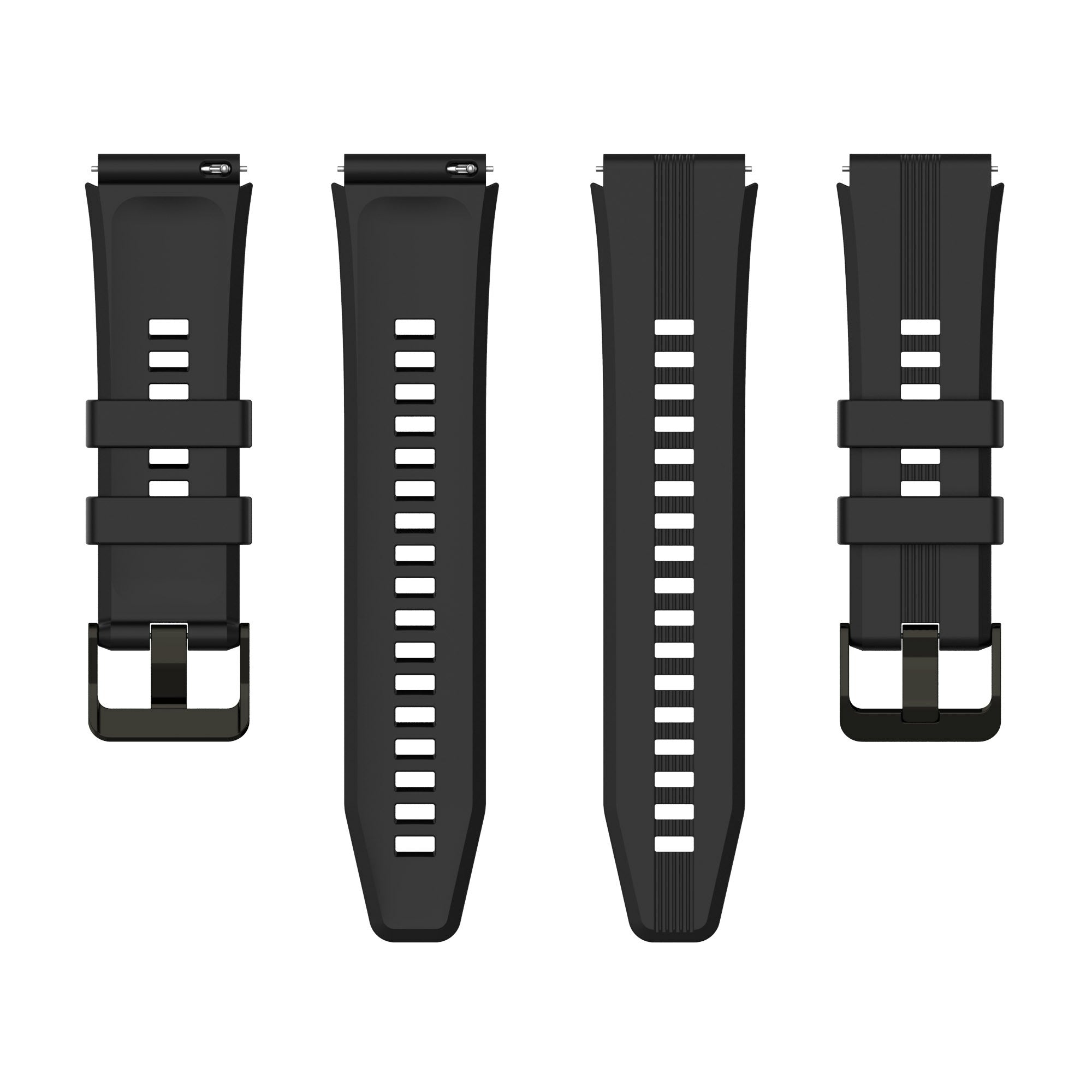 For Honor Watch GS 4 Soft Silicone Watch Strap 22mm Replacement Watch Band - Black