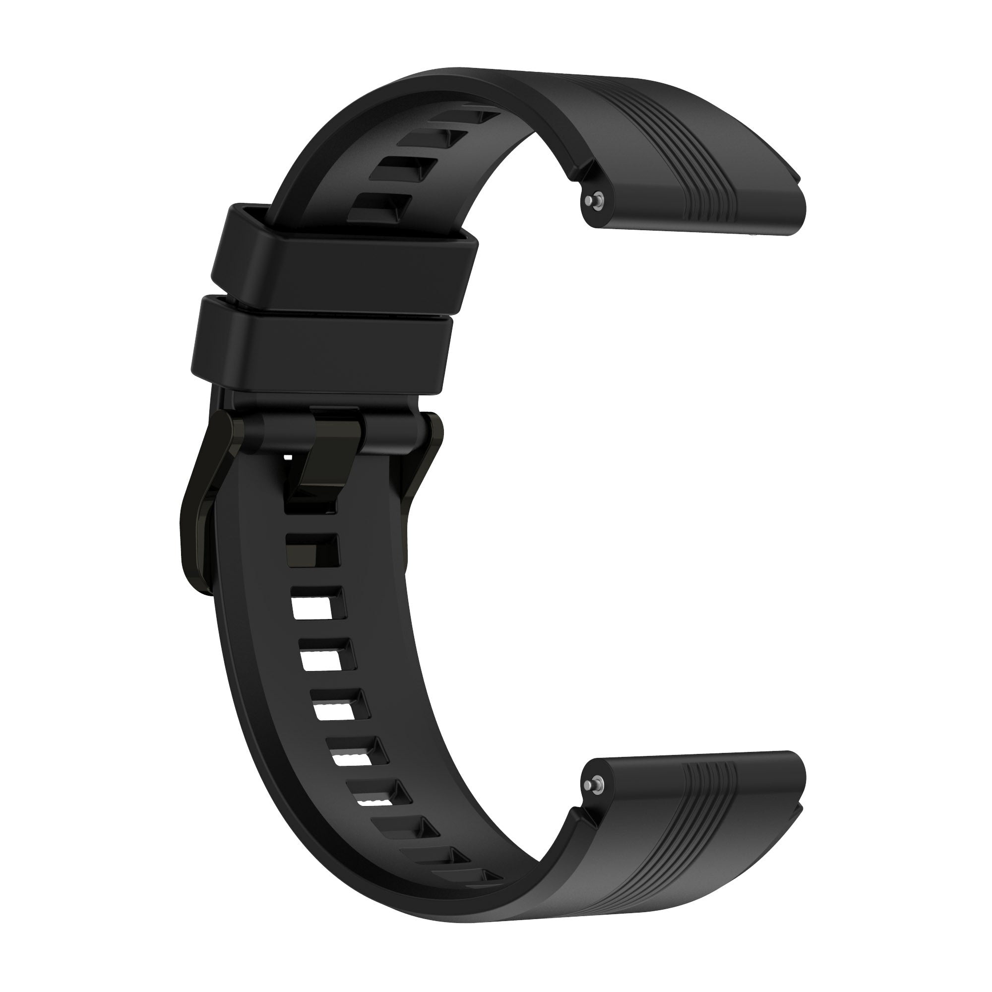 For Honor Watch GS 4 Soft Silicone Watch Strap 22mm Replacement Watch Band - Black