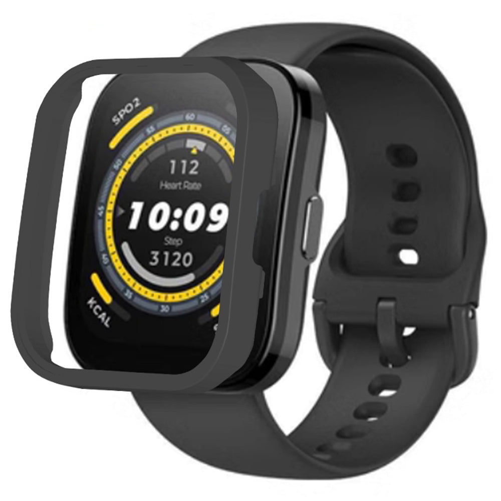 For Huami Amazfit Bip 5 Watch Case Hard PC Half Wrapped Protective Cover - Black